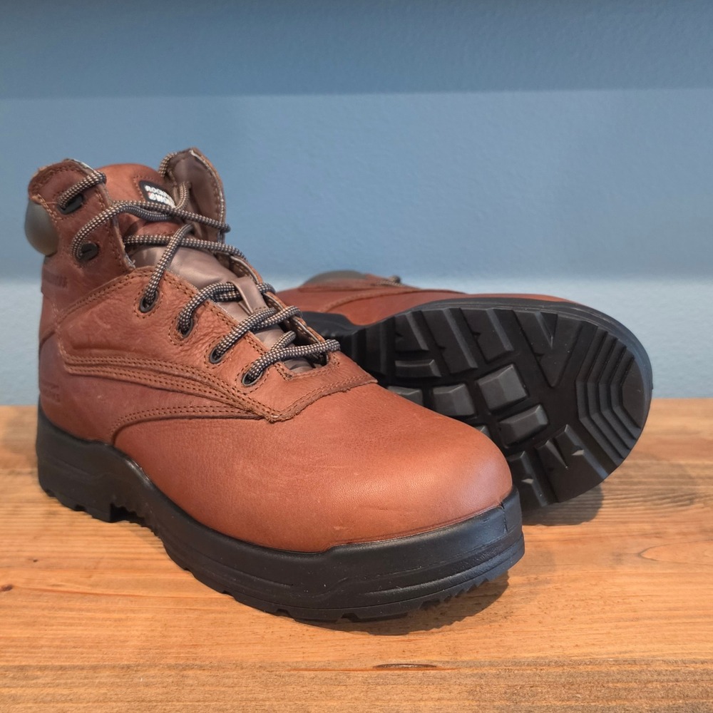 Rockport Mens Work Boots Brown Waterproof Composite‎ Toe RK6628 9.5W Wide